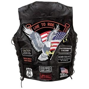 Rock Design Genuine Buffalo Leather Vest